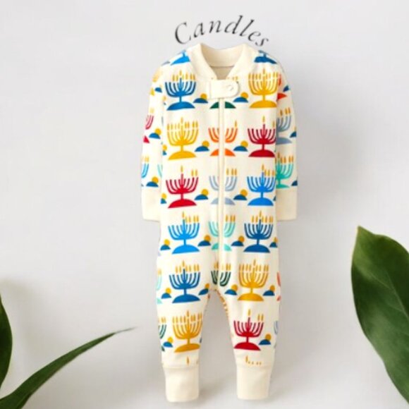 Hanna Andersson Other - Hanna Andersson Cute Candles Print Zip Sleeper Organic Cotton 18M-2T NWOT